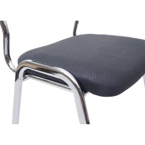 Silla de confidente NAPOLI, estructura metálica, color negro y patas negras