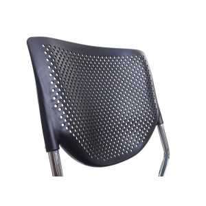 Silla de confidente NAPOLI, estructura metálica, color negro y patas negras