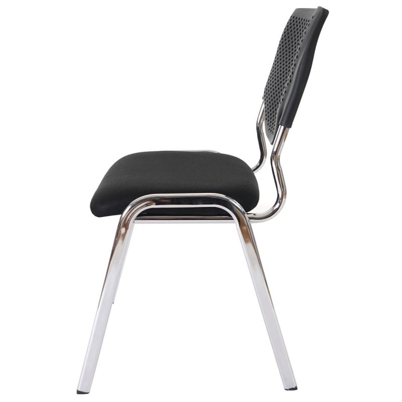 Silla de confidente NAPOLI, estructura metálica, color negro y patas negras