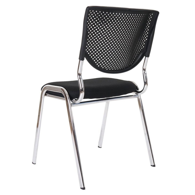 Silla de confidente NAPOLI, estructura metálica, color negro y patas negras
