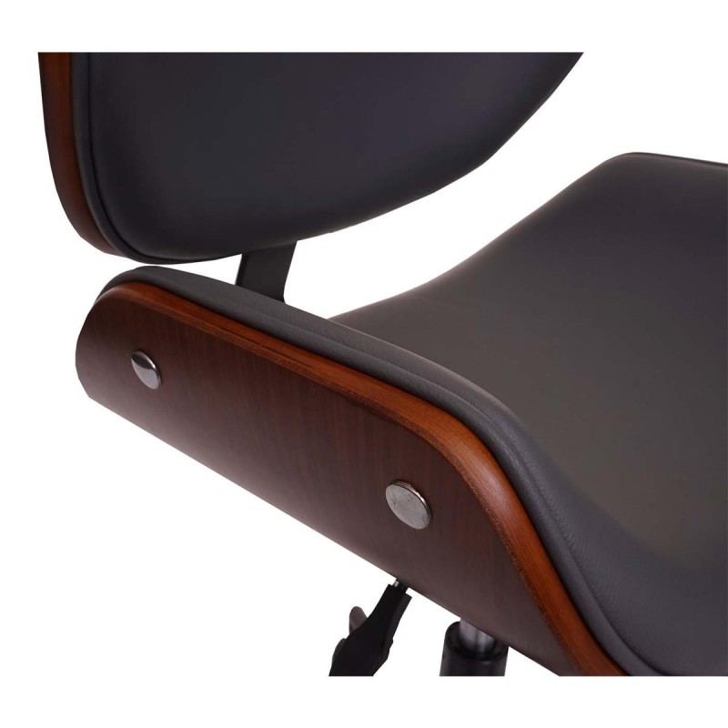 Silla de Oficina MILLER en Madera Nogal y Piel color Negro