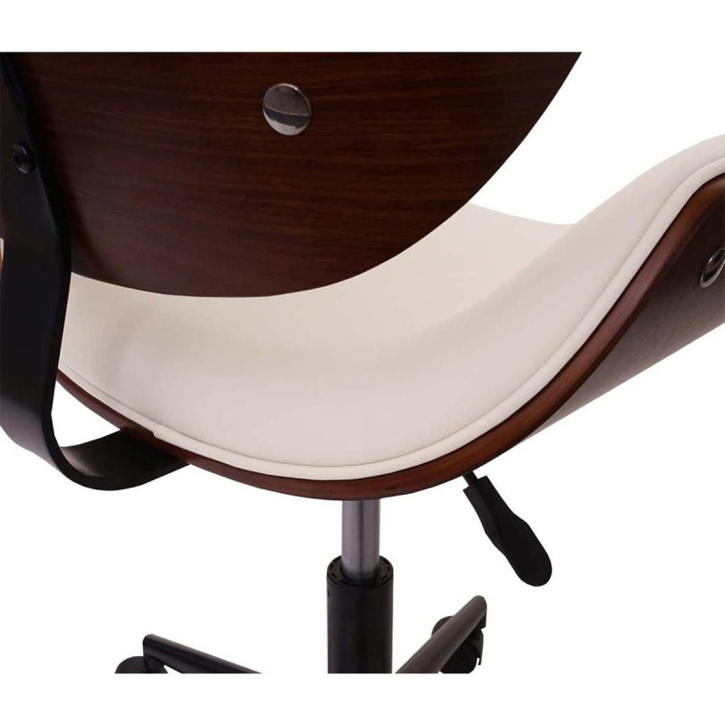 Silla de Oficina MILLER en Madera Nogal y Piel color Negro