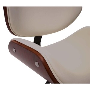Silla de Oficina MILLER en Madera Nogal y Piel color Negro