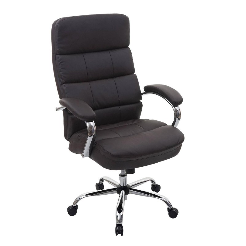 Sillón de oficina JUSTIN, máxima resistencia hasta 220 kg, en piel negro