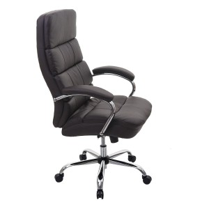 Sillón de oficina JUSTIN, máxima resistencia hasta 220 kg, en piel negro