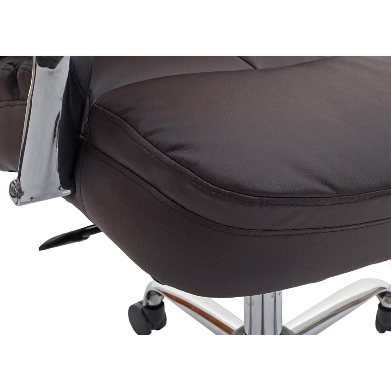 Sillón de oficina JUSTIN, máxima resistencia hasta 220 kg, en piel negro
