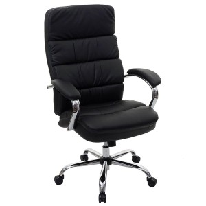 Sillón de oficina JUSTIN, máxima resistencia hasta 220 kg, en piel negro