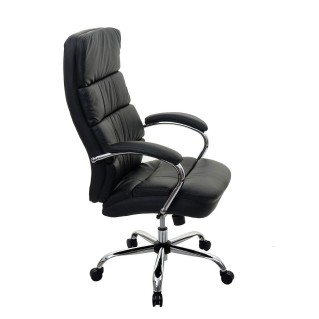 Sillón de oficina JUSTIN, máxima resistencia hasta 220 kg, en piel negro 2
