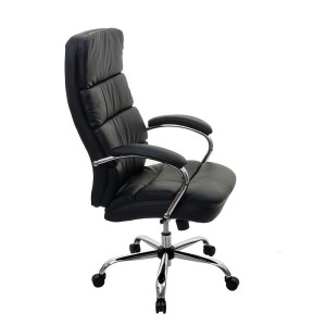 Sillón de oficina JUSTIN, máxima resistencia hasta 220 kg, en piel negro