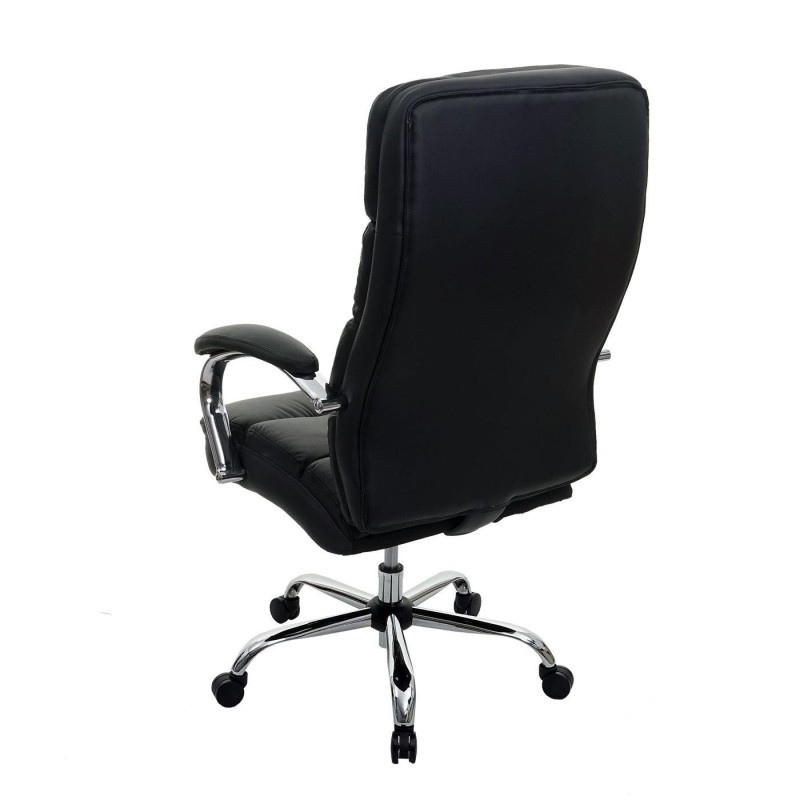 Sillón de oficina JUSTIN, máxima resistencia hasta 220 kg, en piel negro