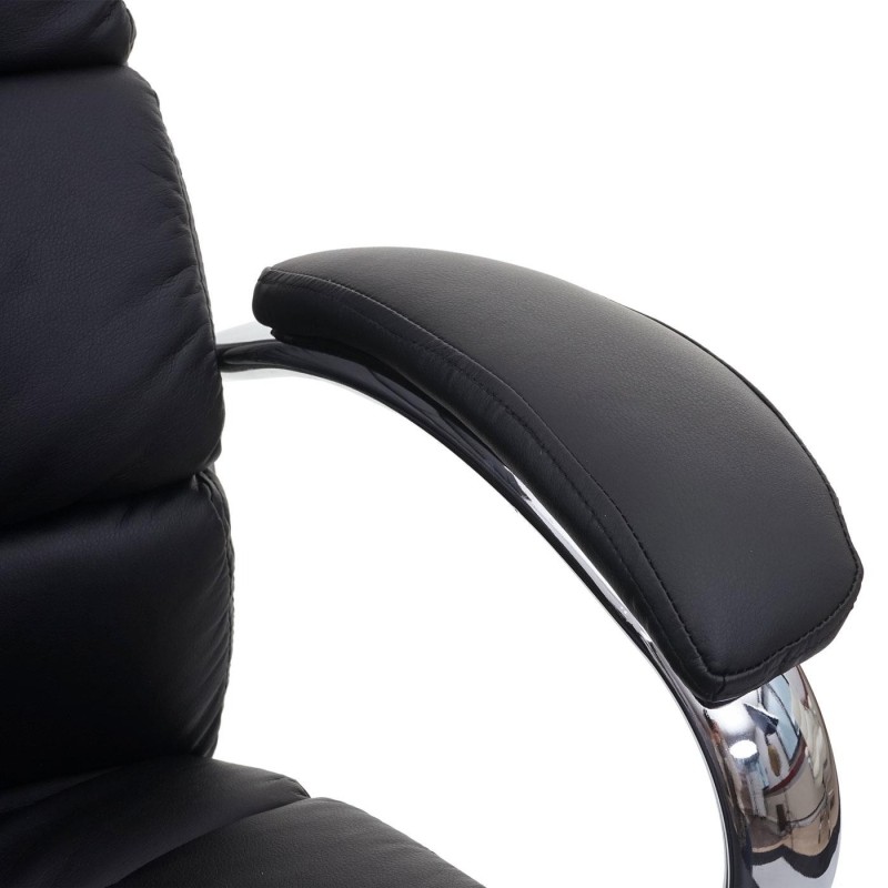 Sillón de oficina JUSTIN, máxima resistencia hasta 220 kg, en piel negro