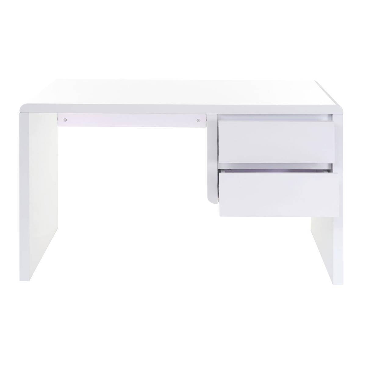 Mesa para Ordenador NELSY, Dimensiones 120x50x75 cm, con Cajones, en Madera color Blanco