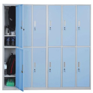 Taquilla Metálica COOPER, 12 Puertas con Cerradura, Color Gris