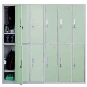 Taquilla Metálica COOPER, 12 Puertas con Cerradura, Color Gris