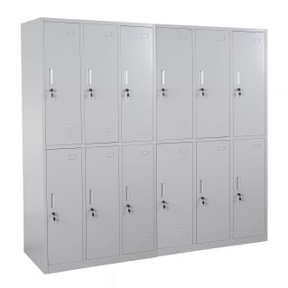 Taquilla Metálica COOPER, 12 Puertas con Cerradura, Color Gris 2