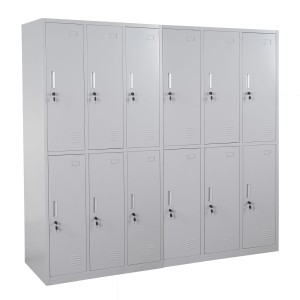 Taquilla Metálica COOPER, 12 Puertas con Cerradura, Color Gris