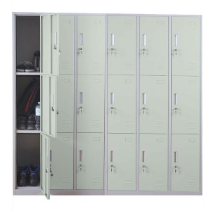 Taquilla Metálica COOPER, 18 Puertas con Cerradura, Color Gris