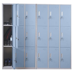 Taquilla Metálica COOPER, 18 Puertas con Cerradura, Color Gris