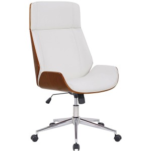 Silla de Oficina VAREN en Madera Nogal y Piel color Negro