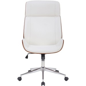Silla de Oficina VAREN en Madera Nogal y Piel color Negro