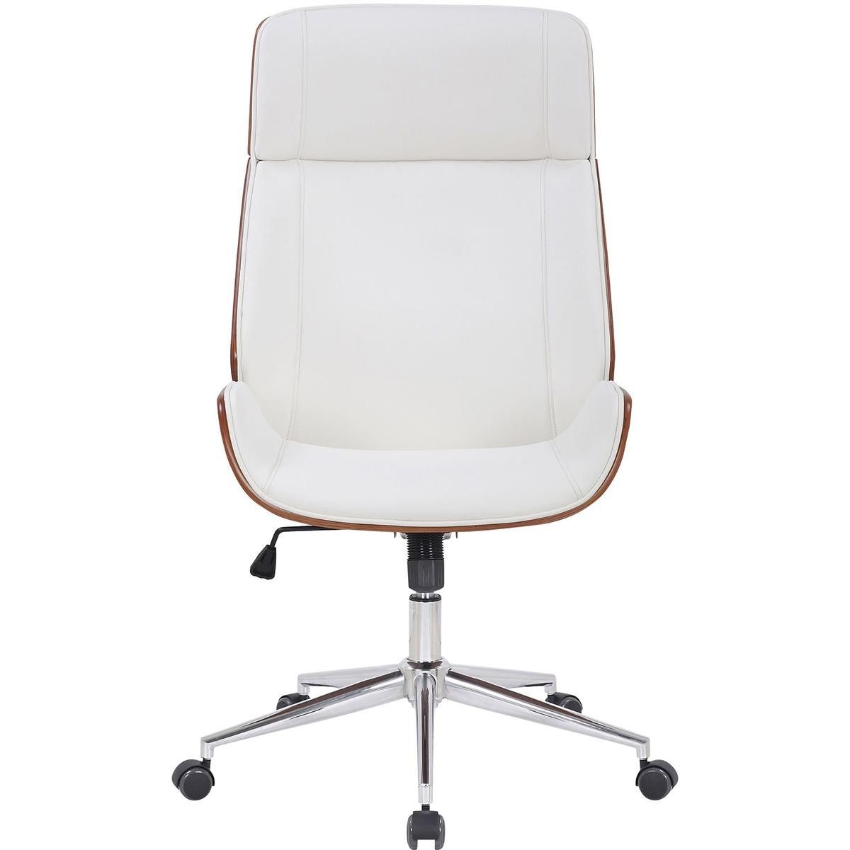 Silla de Oficina VAREN, Diseño Moderno y Elegante, en Madera Nogal y Piel color Negro