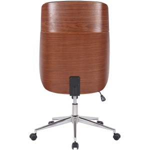 Silla de Oficina VAREN en Madera Nogal y Piel color Negro