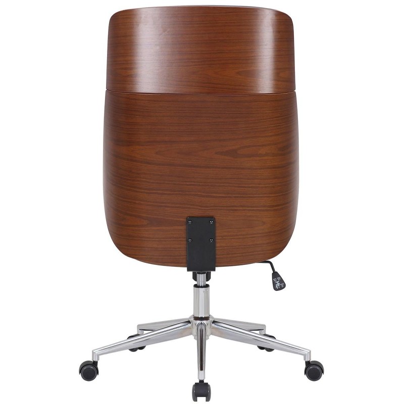 Silla de Oficina VAREN en Madera Nogal y Piel color Negro