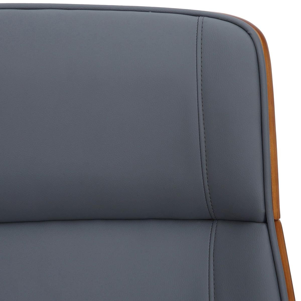 Silla de Oficina VAREN, Diseño Moderno y Elegante, en Madera Nogal y Piel color Negro