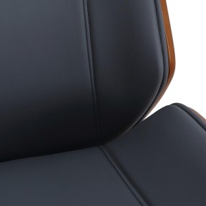 Silla de Oficina VAREN en Madera Nogal y Piel color Negro