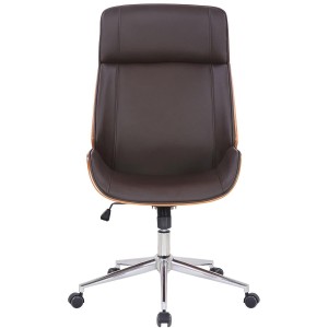 Silla de Oficina VAREN en Madera Nogal y Piel color Negro