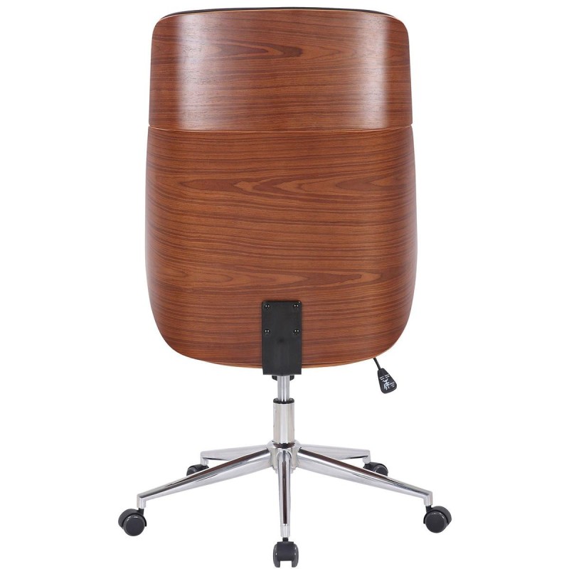 Silla de Oficina VAREN en Madera Nogal y Piel color Negro