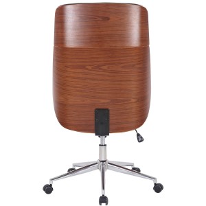 Silla de Oficina VAREN en Madera Nogal y Piel color Negro