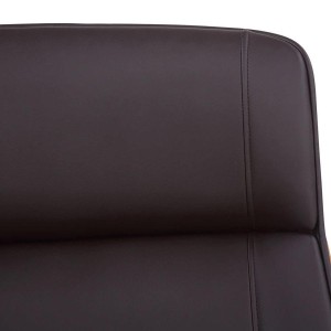 Silla de Oficina VAREN en Madera Nogal y Piel color Negro