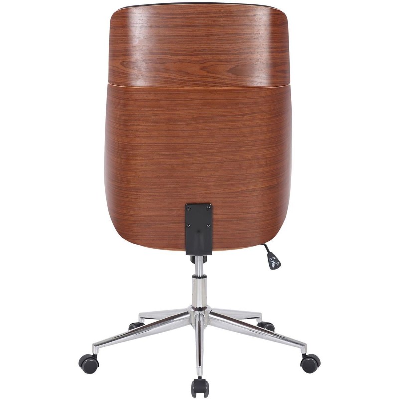 Silla de Oficina VAREN en Madera Nogal y Piel color Negro