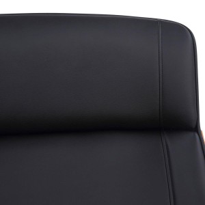 Silla de Oficina VAREN en Madera Nogal y Piel color Negro