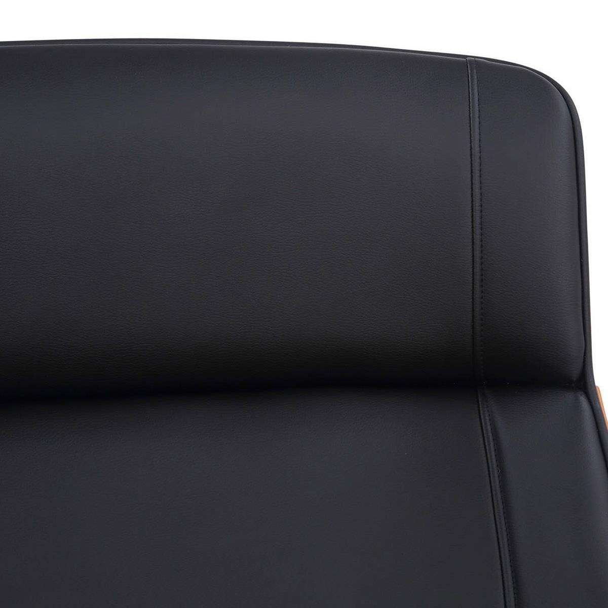 Silla de Oficina VAREN, Diseño Moderno y Elegante, en Madera Nogal y Piel color Negro