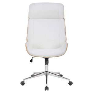 Silla de Oficina VAREN en Madera Natural y Piel color Negro