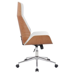 Silla de Oficina VAREN en Madera Natural y Piel color Negro