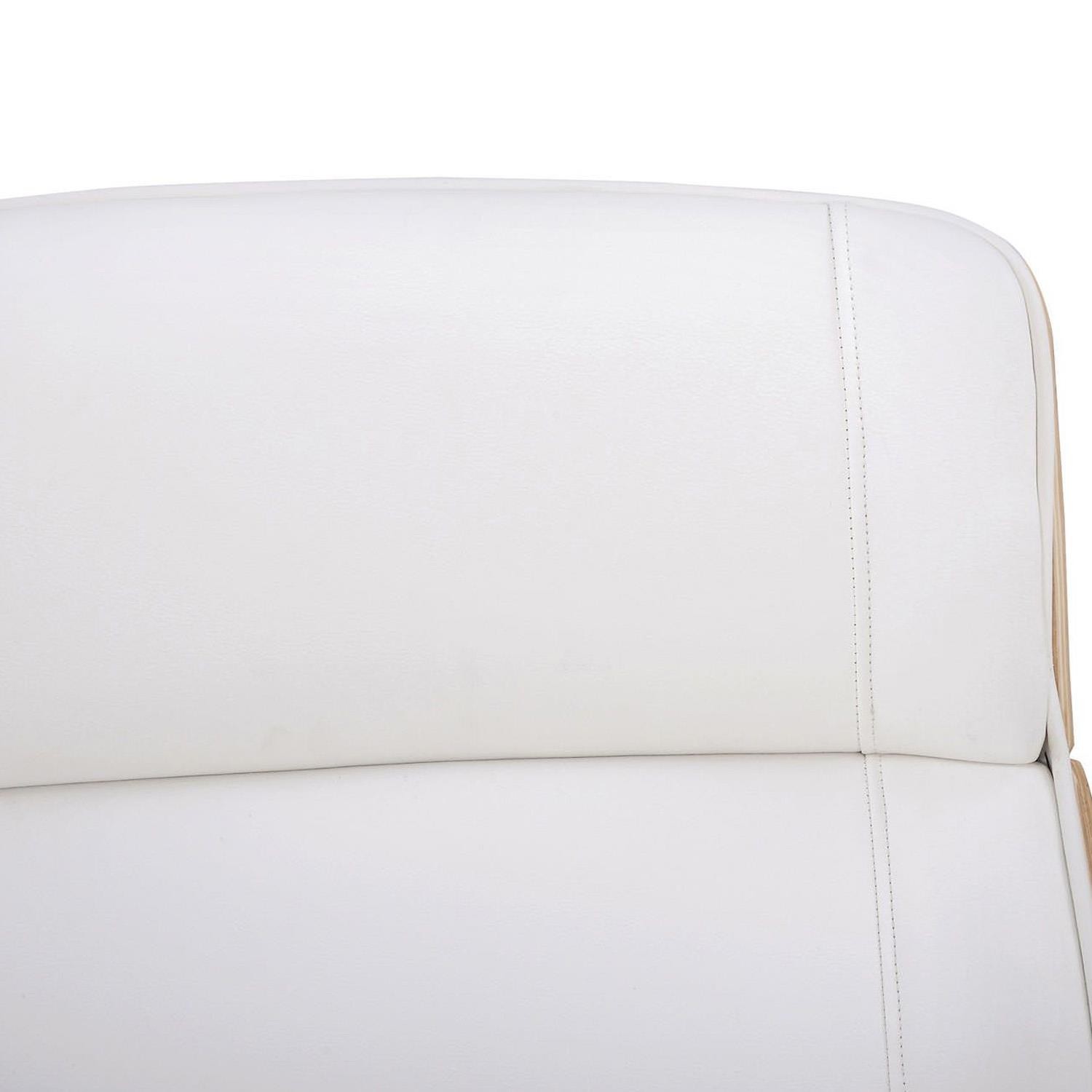 Silla de Oficina VAREN, Diseño Moderno y Elegante, en Madera Natural y Piel color Negro