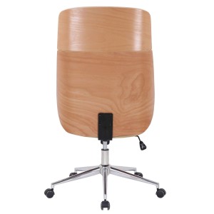 Silla de Oficina VAREN en Madera Natural y Piel color Negro