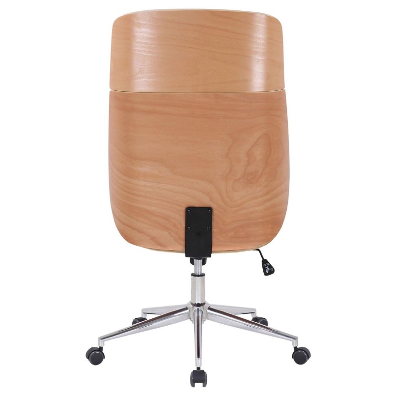 Silla de Oficina VAREN en Madera Natural y Piel color Negro