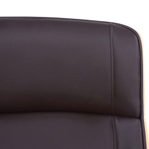 Silla de Oficina VAREN en Madera Natural y Piel color Negro