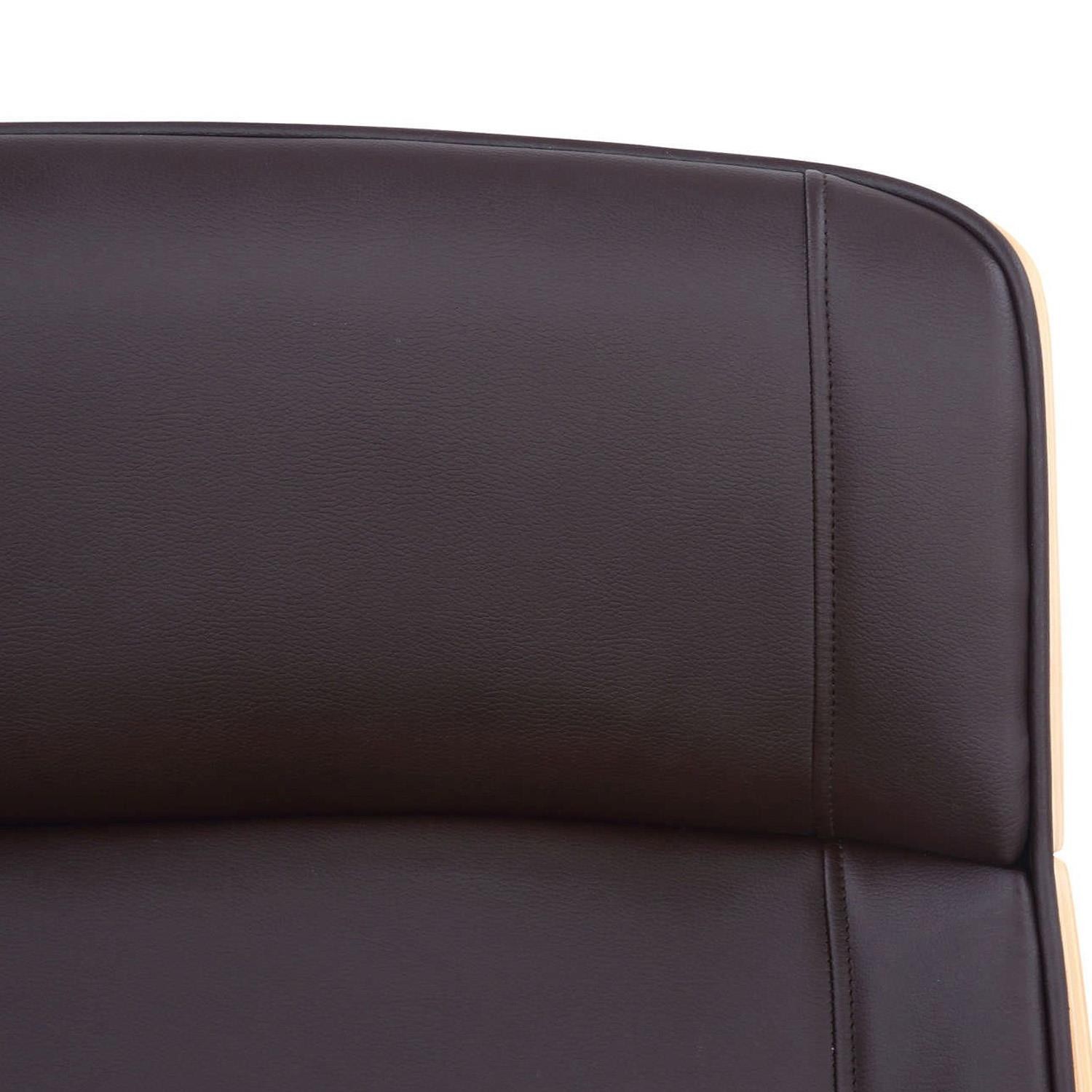 Silla de Oficina VAREN, Diseño Moderno y Elegante, en Madera Natural y Piel color Negro