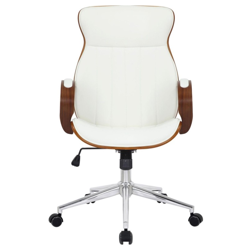 Silla de Oficina MELINA en Madera Nogal y Piel color Negro
