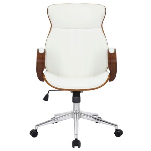 Silla de Oficina MELINA en Madera Nogal y Piel color Negro