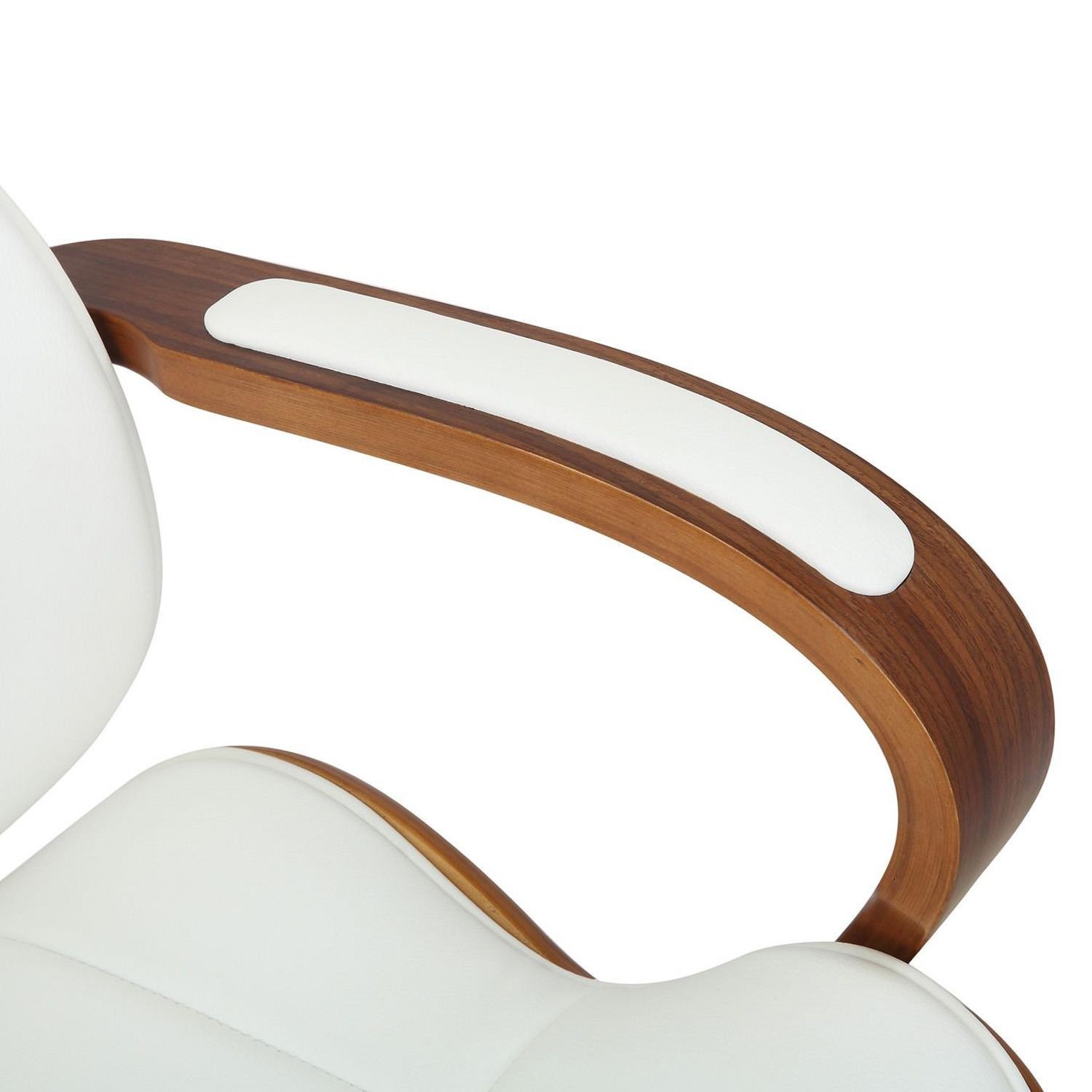 Silla de Oficina MELINA, Diseño Moderno y Elegante, en Madera Nogal y Piel color Negro
