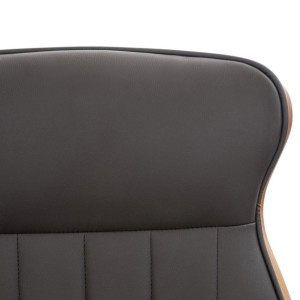 Silla de Oficina MELINA en Madera Nogal y Piel color Negro