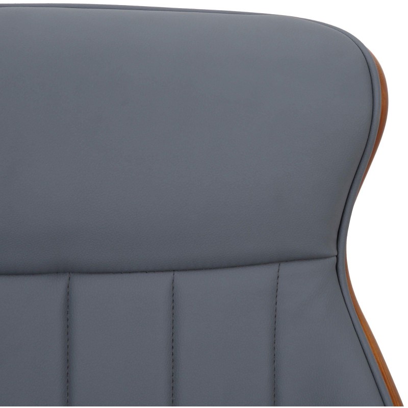 Silla de Oficina MELINA en Madera Nogal y Piel color Negro