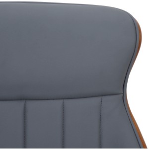 Silla de Oficina MELINA en Madera Nogal y Piel color Negro