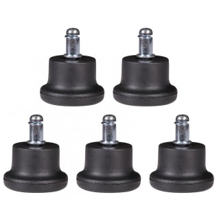 Lote de 5 Tapones para Sillas de Oficina, 11mm, color Negro
